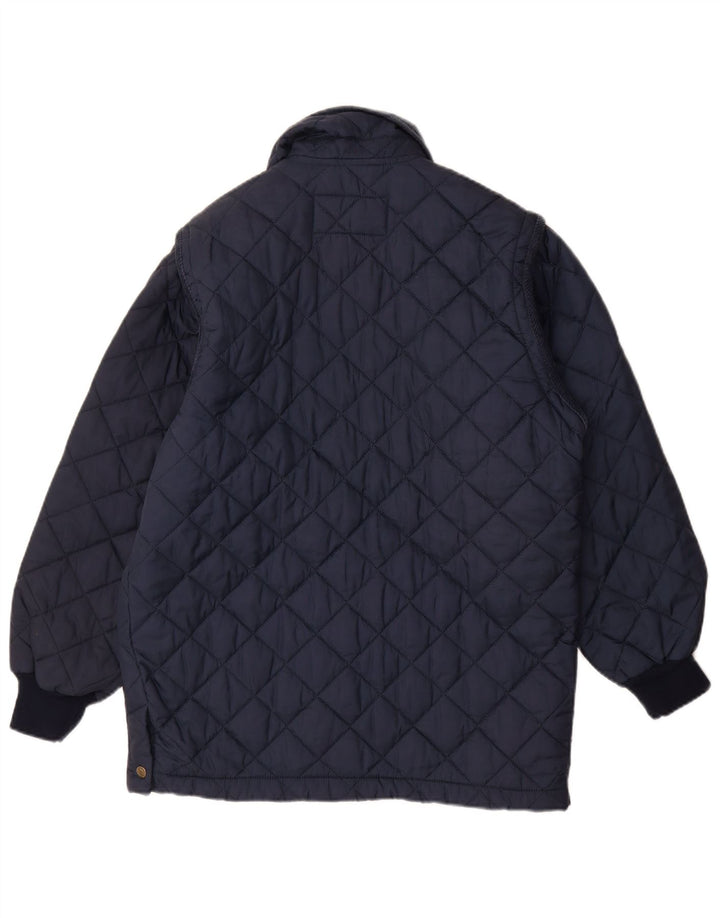 EUROPEAN PROJECT Mens Quilted Jacket UK 34 XS Navy Blue