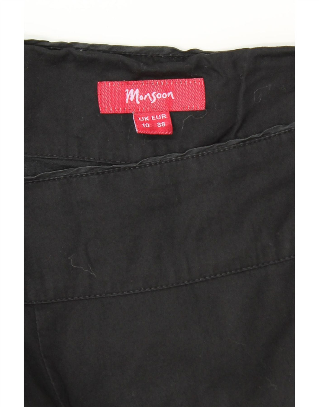 MONSOON Womens Abstract Pattern A-Line Skirt UK 10 Small W30 Black Cotton