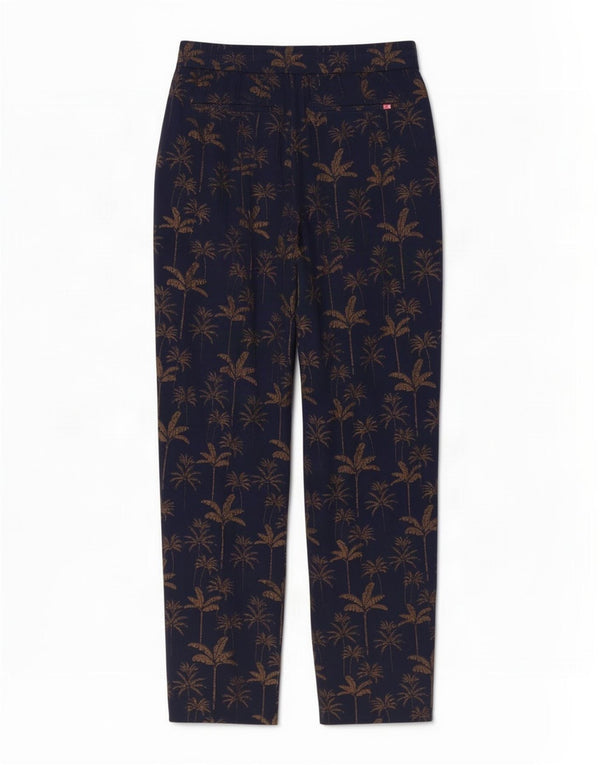 Boden Womens Tapered Casual Trousers UK 8 Small W26 L25 Navy Blue Floral