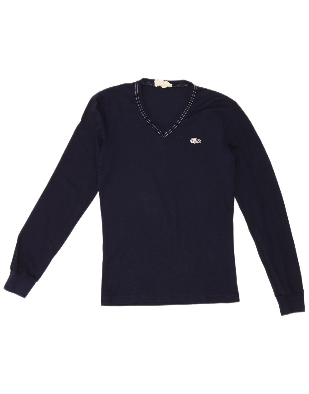 Lacoste Mens Top Long Sleeve Size 1 2XS Navy Blue Wool