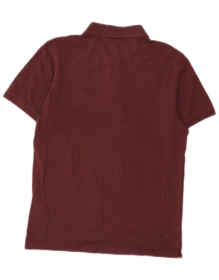 Lyle & Scott Mens Polo Shirt Large Burgundy Cotton