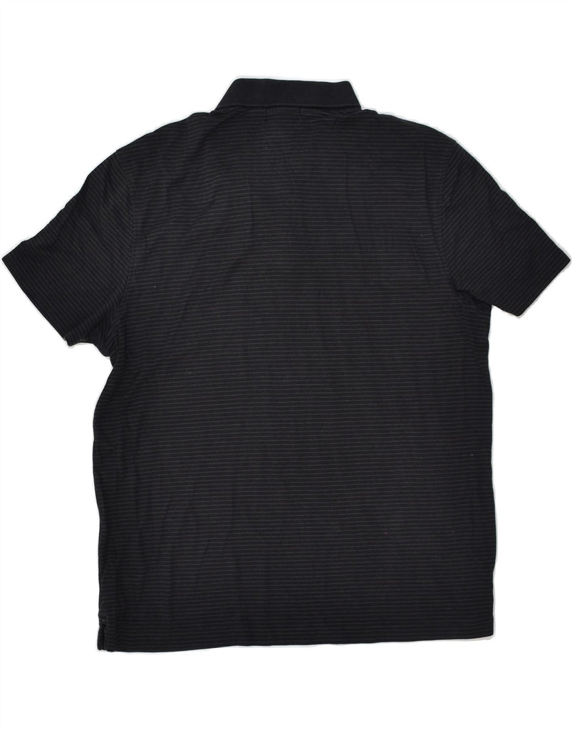 CALVIN KLEIN Mens Polo Shirt Large Black Striped Cotton | Vintage Calvin Klein | Thrift | Second-Hand Calvin Klein | Used Clothing | Messina Hembry 