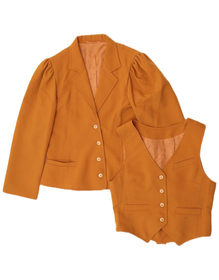 Vintage Womens 4 Button 2 Piece Set UK 10 Small Orange