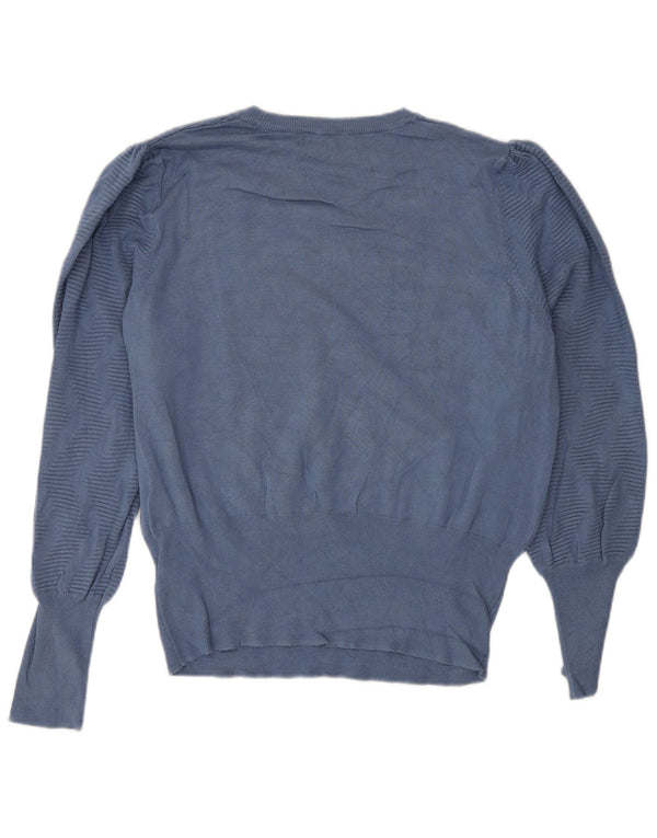 Marks & Spencer Womens Crew Neck Jumper Sweater UK 16 Large Blue