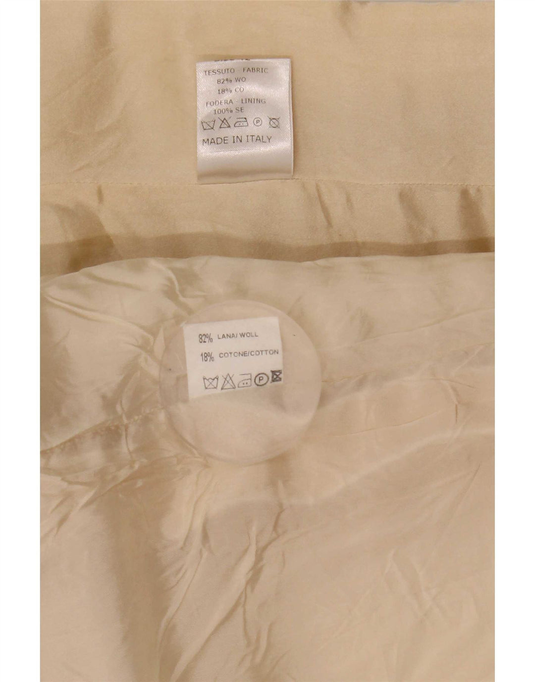 Mila Schon Womens 2 Piece Skirt Set IT 42 Medium W26 Beige Wool