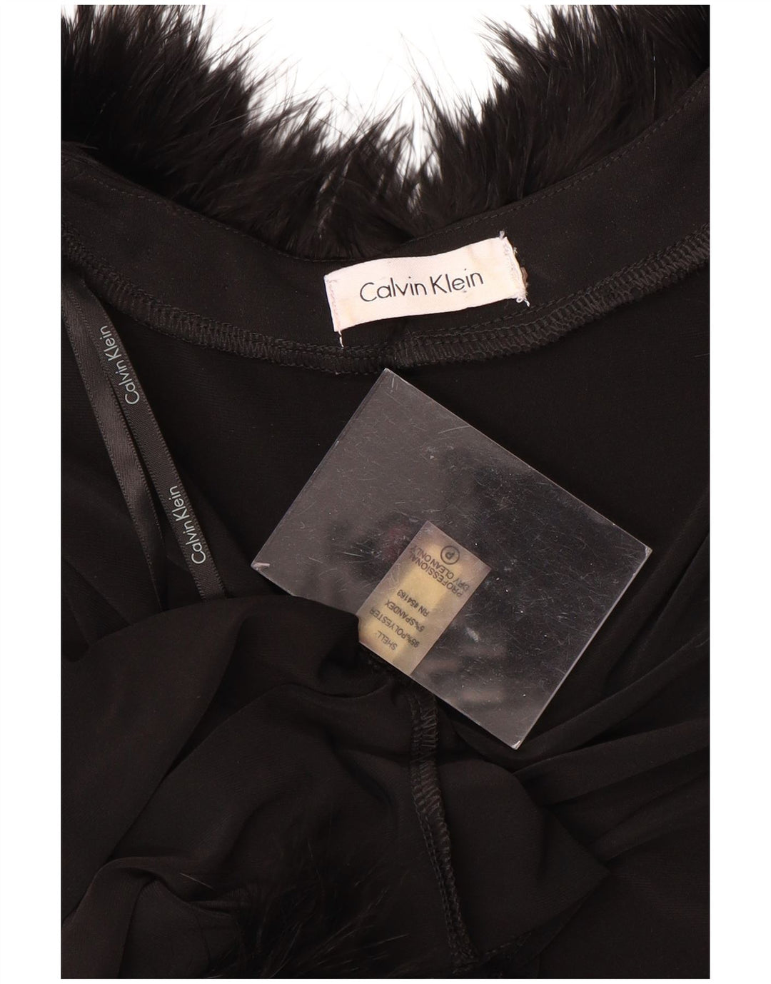 CALVIN KLEIN Womens 3/4 Sleeve Bolero Top UK 14 Large Black Polyester