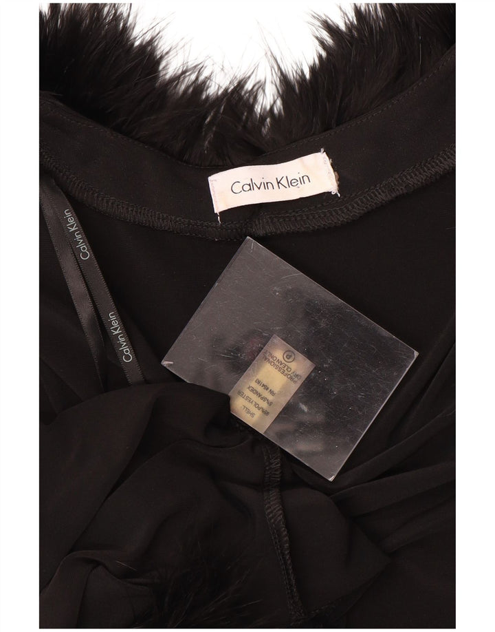 CALVIN KLEIN Womens 3/4 Sleeve Bolero Top UK 14 Large Black Polyester