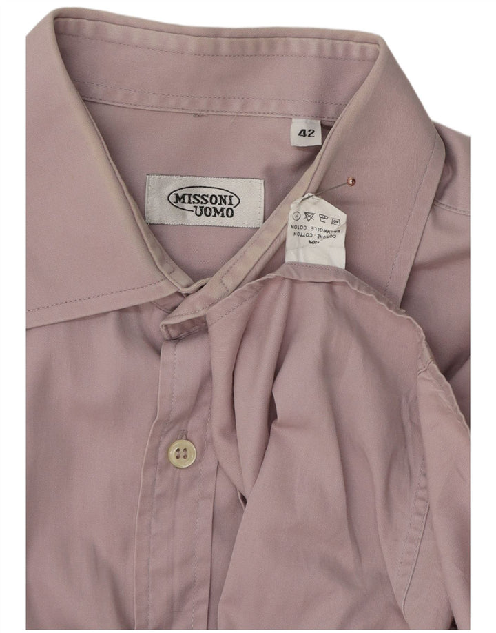 Missoni Mens Shirt Size 42 Large Purple Cotton