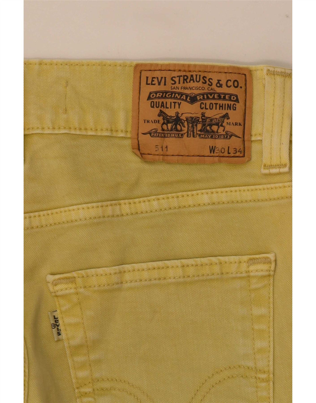 Levi's Mens 511 Slim Jeans W30 L34 Yellow