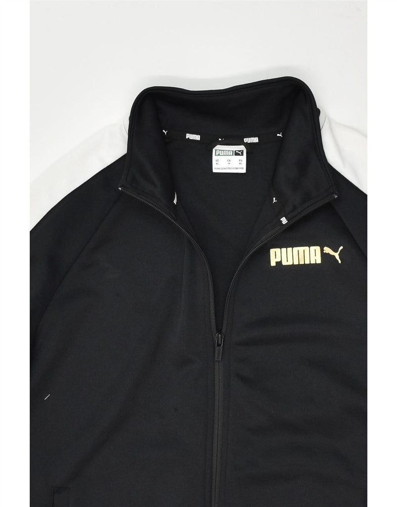 PUMA Mens Tracksuit Top Jacket XS Black Polyester | Vintage Puma | Thrift | Second-Hand Puma | Used Clothing | Messina Hembry 