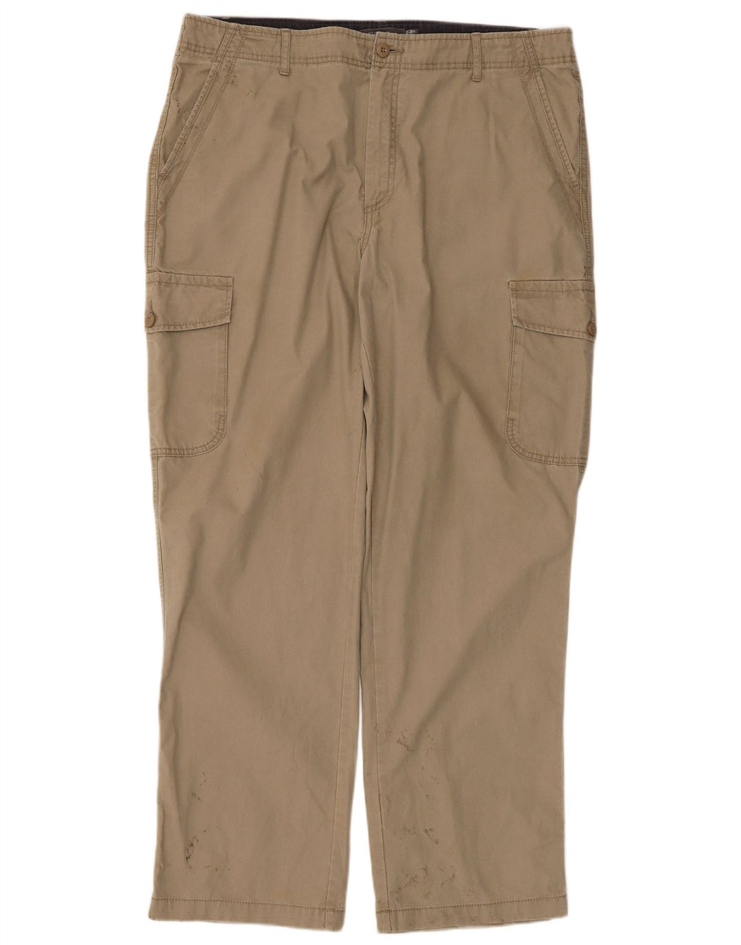 Marks & Spencer Mens Straight Cargo Trousers W38 L31 Beige Cotton