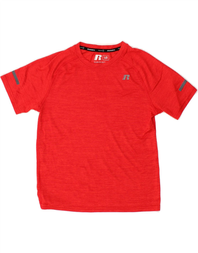 RUSSELL ATHLETIC Boys T-Shirt Top 10-11 Years Large  Red Nylon Vintage Russell Athletic and Second-Hand Russell Athletic from Messina Hembry 