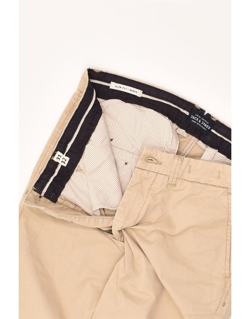 JACK & JONES Mens Marco Slim Fit Chino Trousers W31 L29  Beige Cotton | Vintage Jack & Jones | Thrift | Second-Hand Jack & Jones | Used Clothing | Messina Hembry 