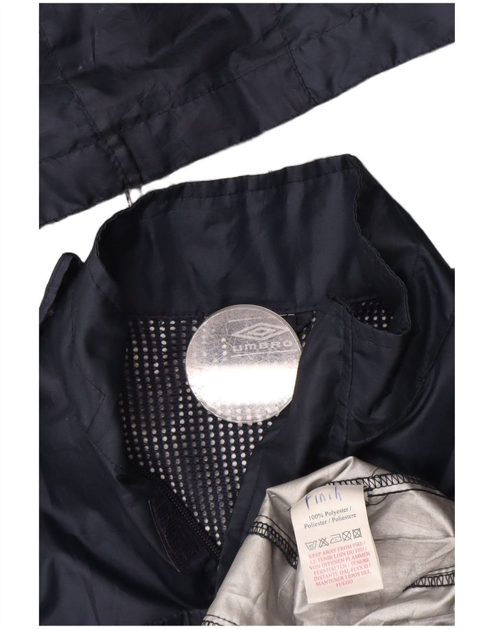 UMBRO Boys Hooded Pullover Rain Jacket 7-8 Years Navy Blue Polyester