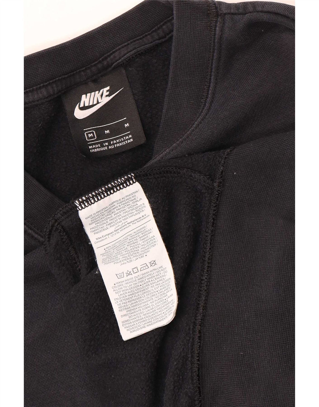 Nike Womens Crop Oversized Sweatshirt Jumper UK 14 Medium Black Cotton