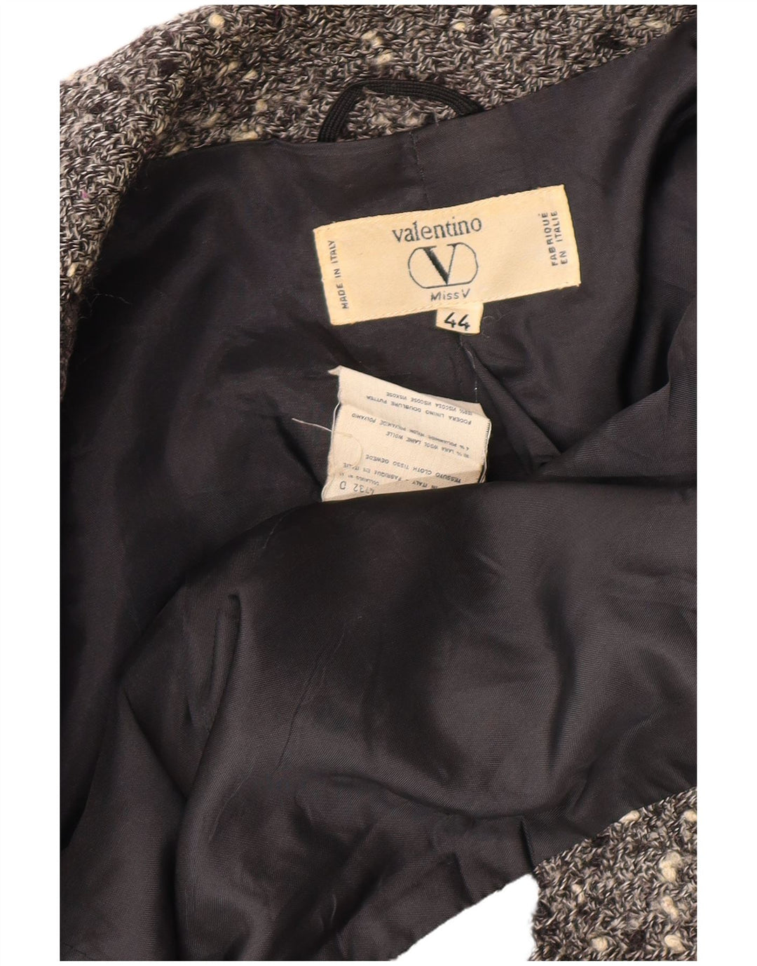 VALENTINO Womens Double Breasted Blazer Jacket IT 44 Medium Grey Flecked