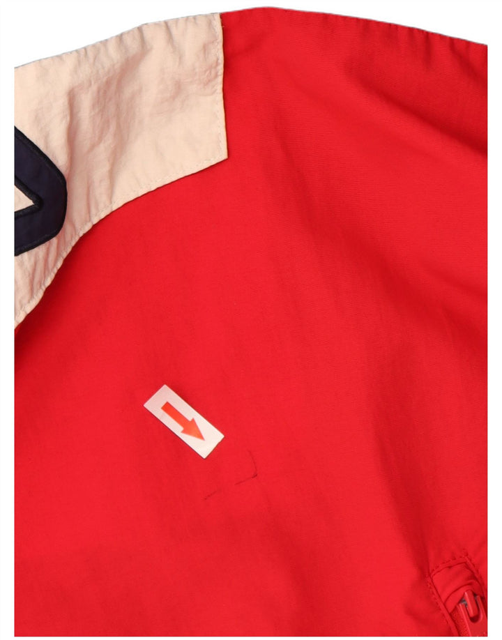 FILA Mens Graphic Hooded Anorak Jacket UK 40 Large Navy Blue Colourblock