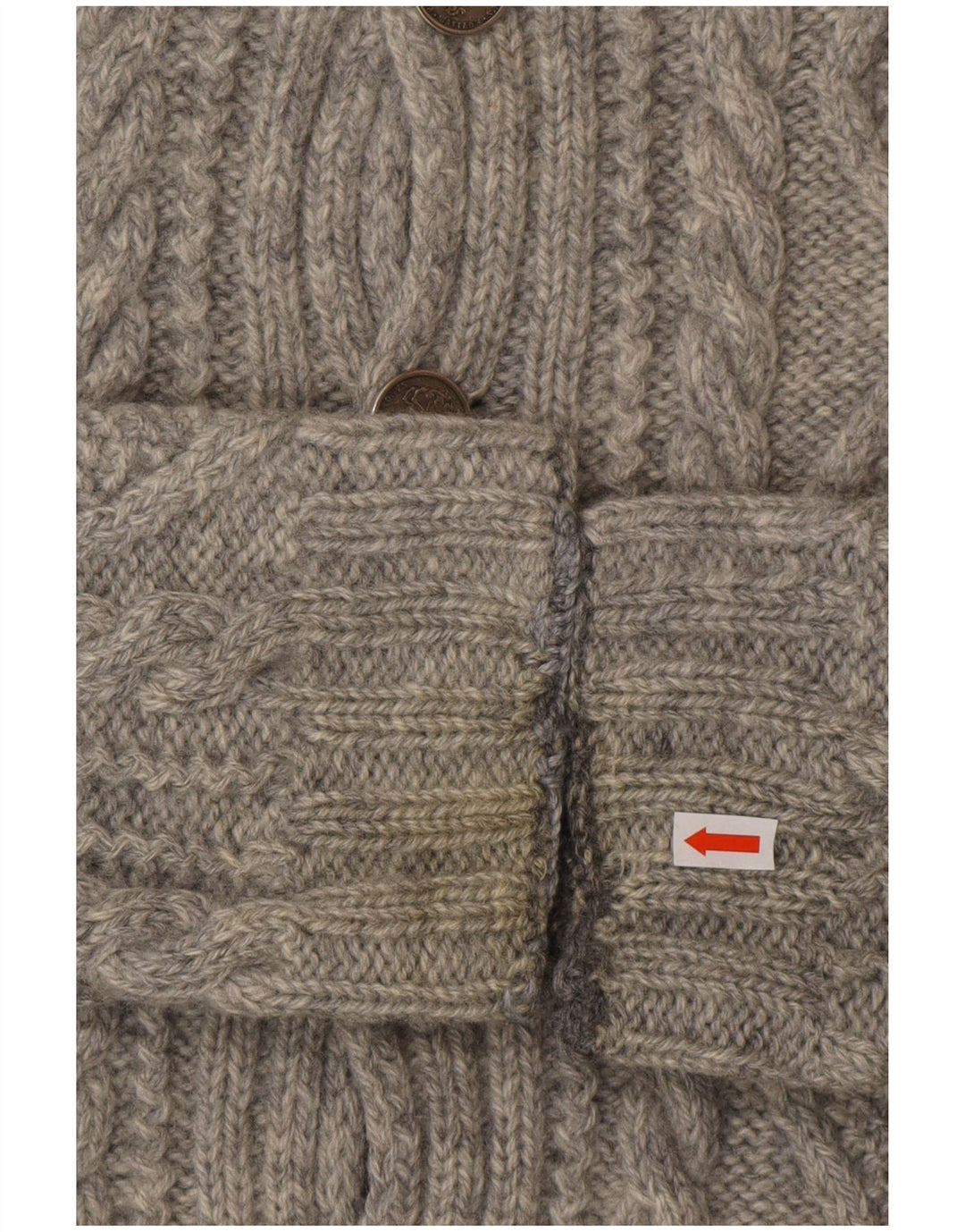 VINTAGE Womens Cardigan Sweater UK 10 Small Grey