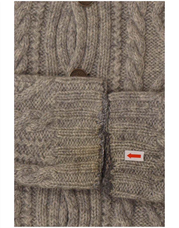 VINTAGE Womens Cardigan Sweater UK 10 Small Grey