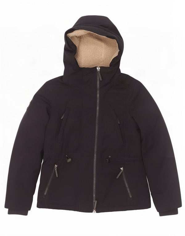 Superdry Womens Windparka Hooded Windbreaker Jacket UK 14 Medium Navy Blue