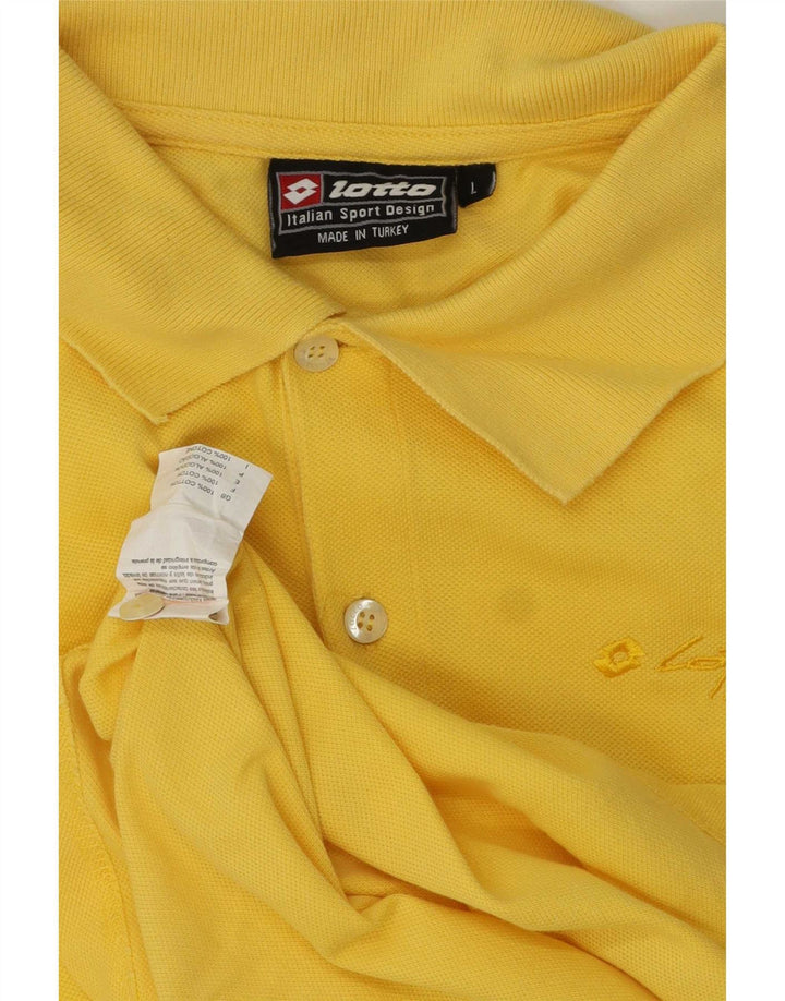Lotto Mens Polo Shirt Large Yellow Cotton