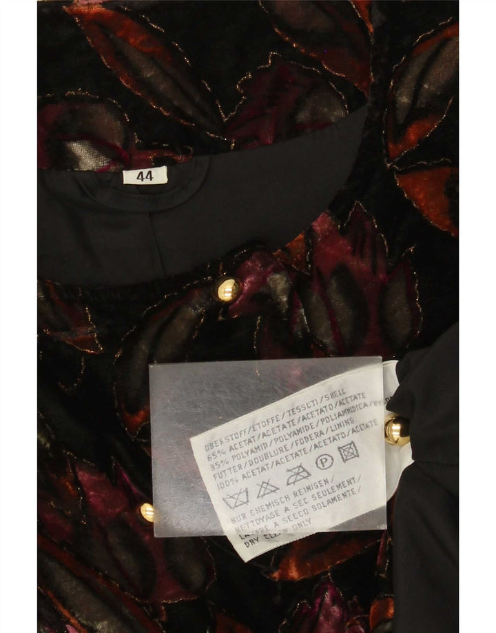 Vintage Womens Velvet Blazer Jacket IT 44 Medium Multicoloured Floral
