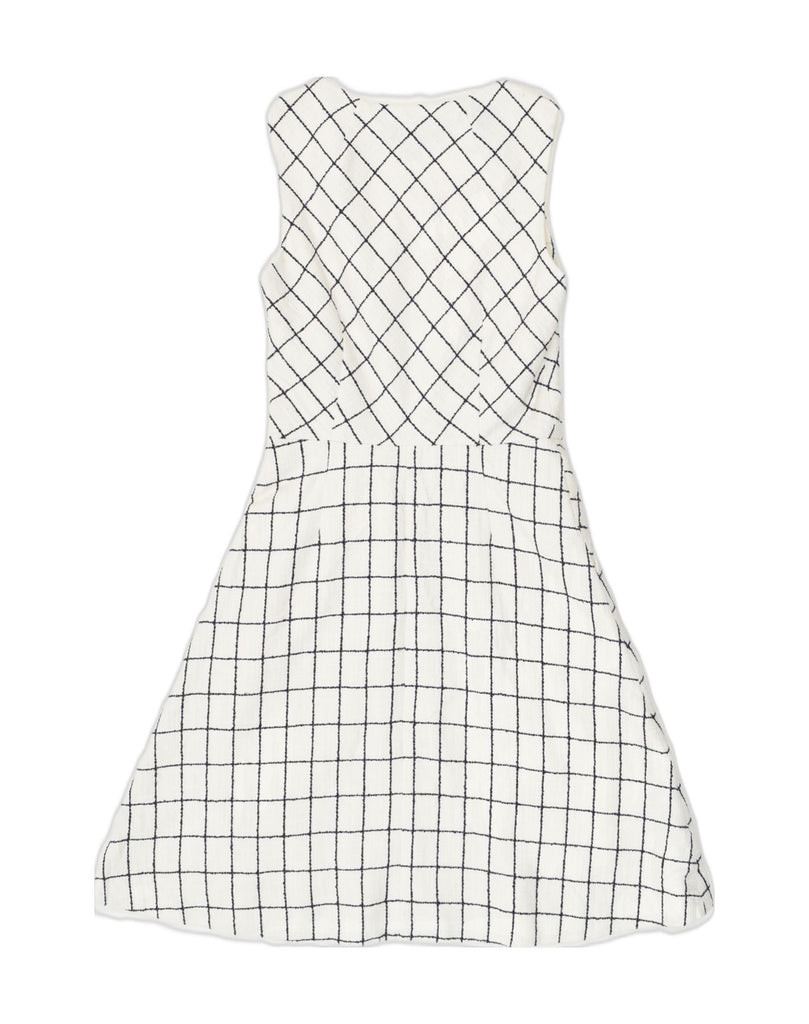 J. CREW Womens Sleeveless A-Line Dress US 00 2XS White Check Cotton | Vintage J. Crew | Thrift | Second-Hand J. Crew | Used Clothing | Messina Hembry 