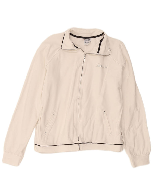 Champion Womens Tracksuit Top Jacket UK 18 XL White Cotton