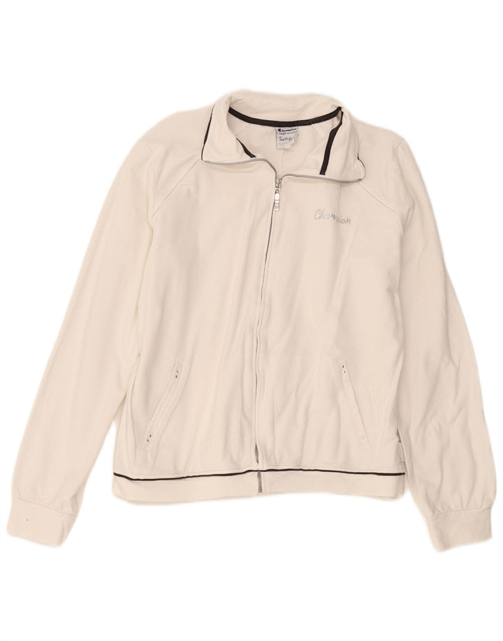 Champion Womens Tracksuit Top Jacket UK 18 XL White Cotton