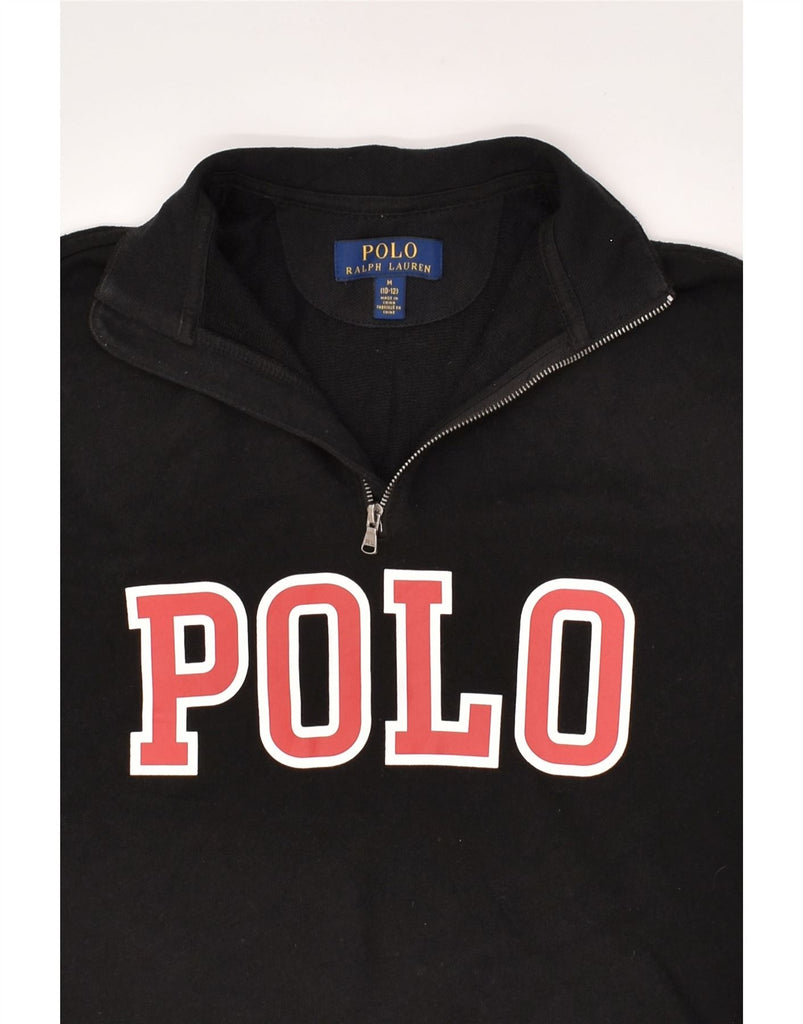 POLO RALPH LAUREN Boys Graphic Sweatshirt Jumper 10-11 Years Medium  Black | Vintage Polo Ralph Lauren | Thrift | Second-Hand Polo Ralph Lauren | Used Clothing | Messina Hembry 