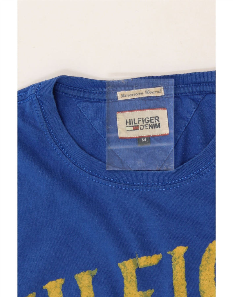 TOMMY HILFIGER Mens Graphic T-Shirt Top Medium Blue Cotton Vintage Tommy Hilfiger and Second-Hand Tommy Hilfiger from Messina Hembry 