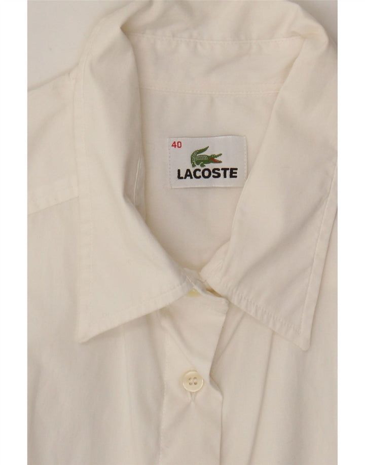 LACOSTE Womens Crop Sleeveless Shirt Size 40 Medium White Vintage Lacoste and Second-Hand Lacoste from Messina Hembry 