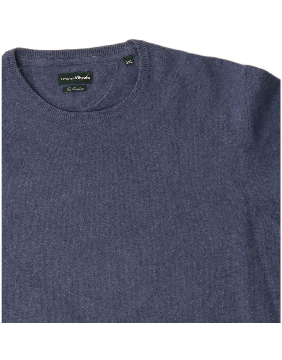 Charles Vogele Mens Crew Neck Jumper Sweater 2XL Blue Wool