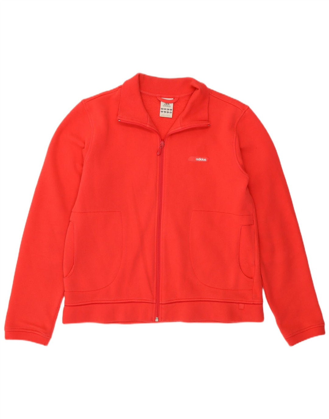Adidas Womens Tracksuit Top Jacket UK 16 Large Red Cotton