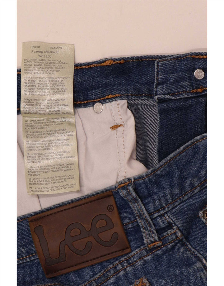 Lee Mens Regular Straight Jeans W32 L34 Blue Cotton