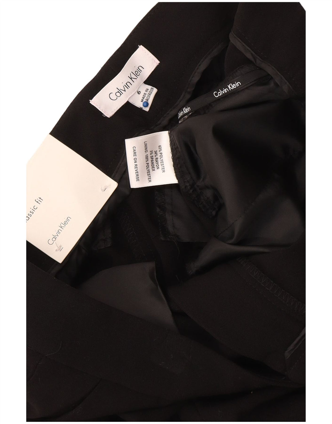Calvin Klein Womens US 6 Medium W34 L31 Black Polyester
