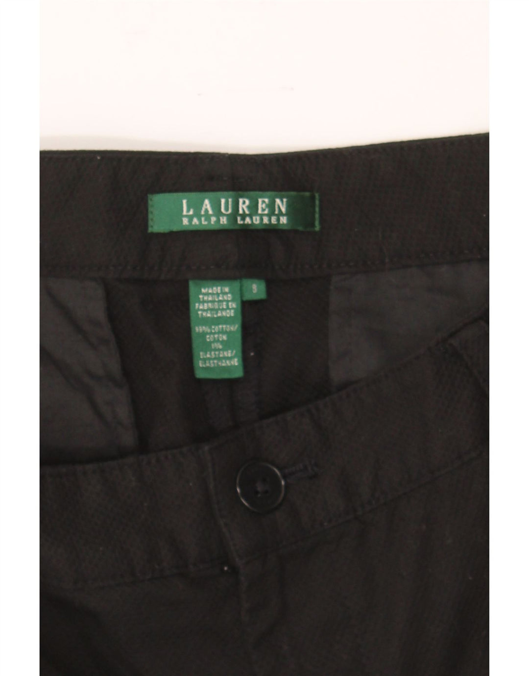 RALPH LAUREN Womens Straight Capri Trousers US 8 Medium W30 L21 Black Vintage Ralph Lauren and Second-Hand Ralph Lauren from Messina Hembry 