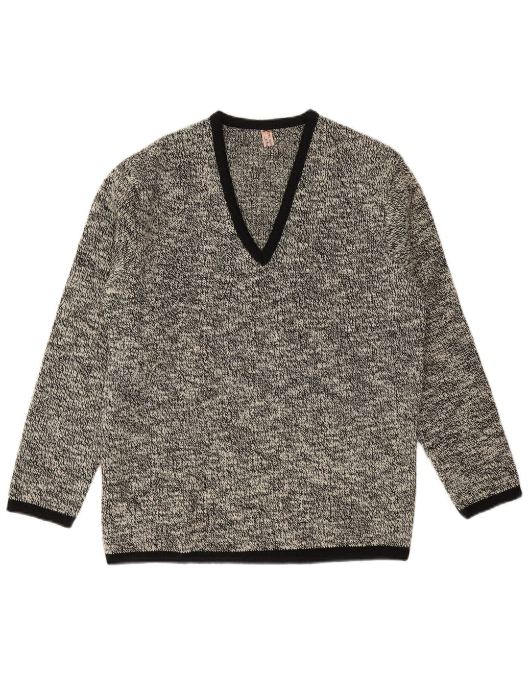 Shetland Mens V-Neck Jumper Sweater Small Navy Blue Flecked New Wool