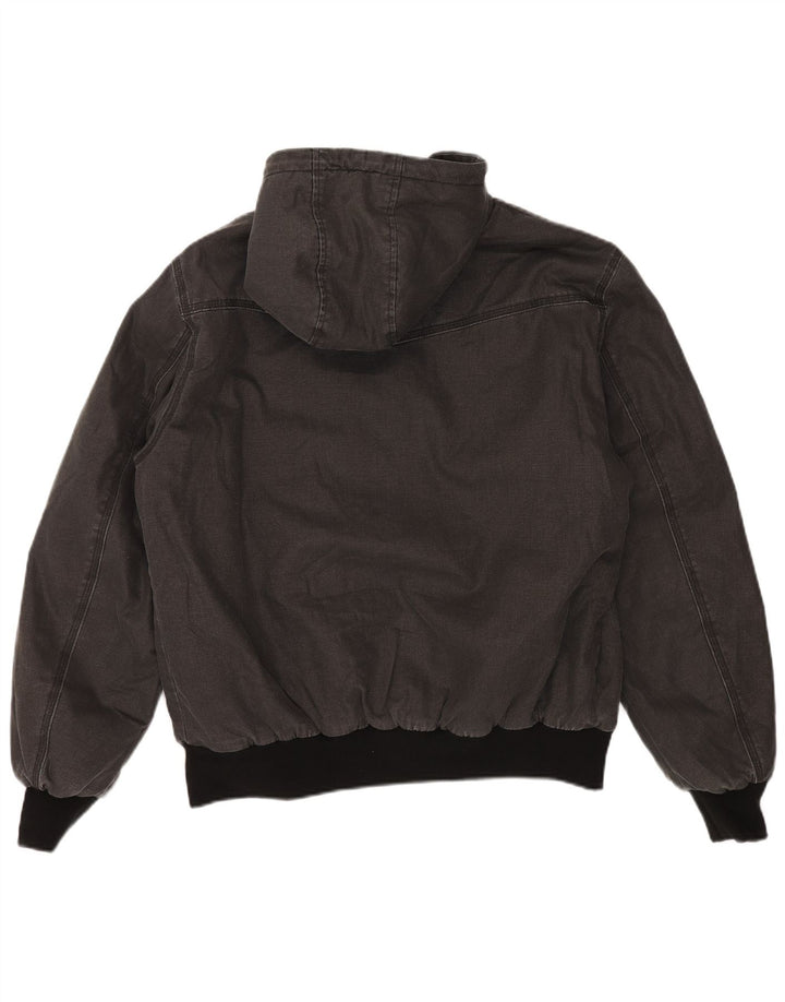 SUPERDRY Mens Hooded Sherpa Jacket UK 42 XL Grey Cotton