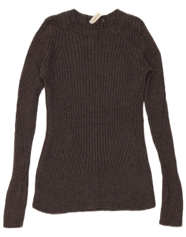 Abercrombie & Fitch Womens Boat Neck Jumper Sweater UK 10 Small Grey Cotton