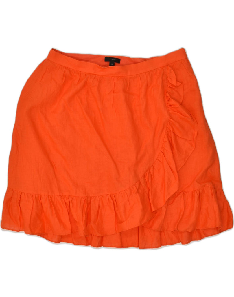 J. CREW Womens A-Line Skirt US 14 XL W34  Orange Linen | Vintage J. Crew | Thrift | Second-Hand J. Crew | Used Clothing | Messina Hembry 