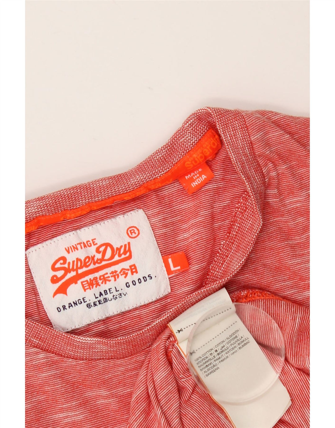 SUPERDRY Mens T-Shirt Top Large Red Flecked Cotton
