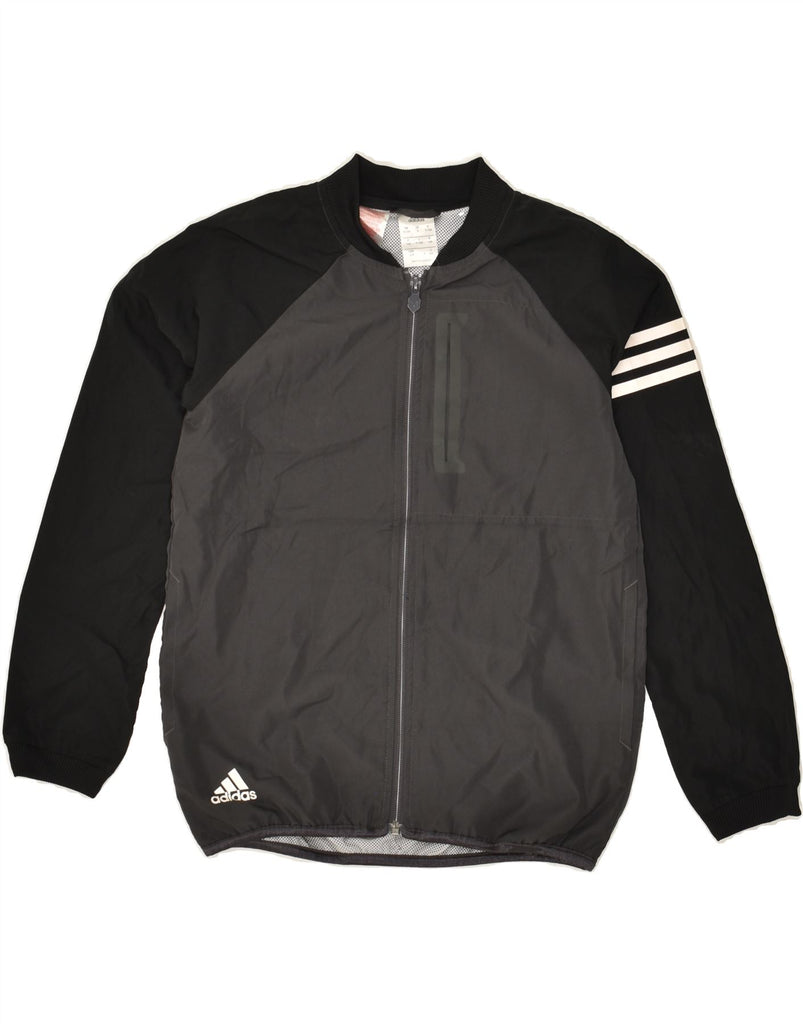 ADIDAS Boys Graphic Tracksuit Top Jacket 9-10 Years Grey Colourblock | Vintage Adidas | Thrift | Second-Hand Adidas | Used Clothing | Messina Hembry 