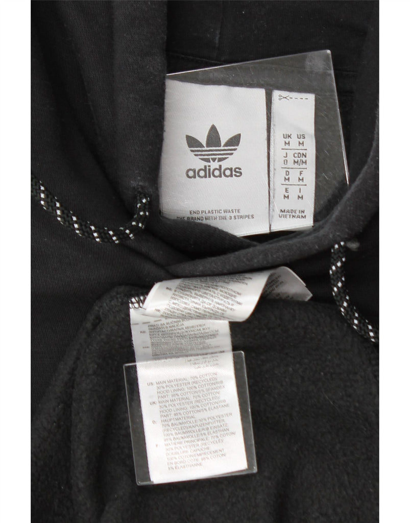 ADIDAS Mens Hoodie Jumper Medium Black Cotton Vintage Adidas and Second-Hand Adidas from Messina Hembry 