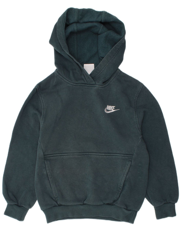Nike Boys Hoodie Jumper 8-9 Years Small Green Cotton