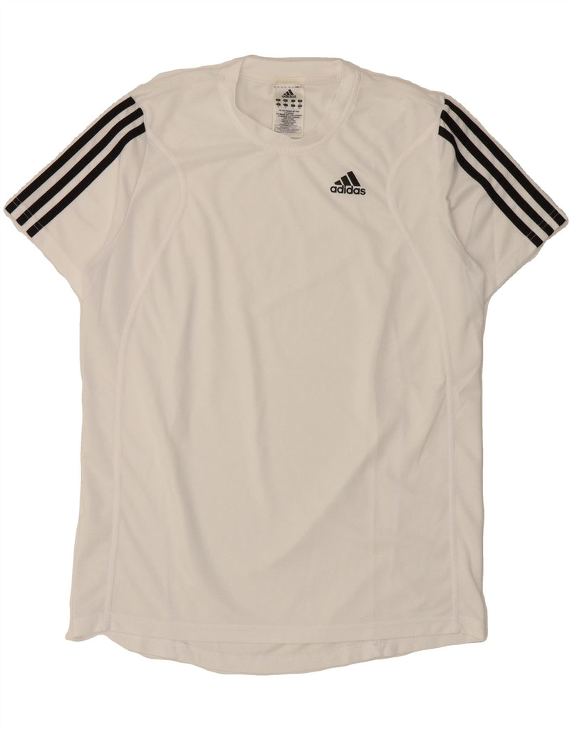 ADIDAS Mens T-Shirt Top Small White Polyester Vintage Adidas and Second-Hand Adidas from Messina Hembry 