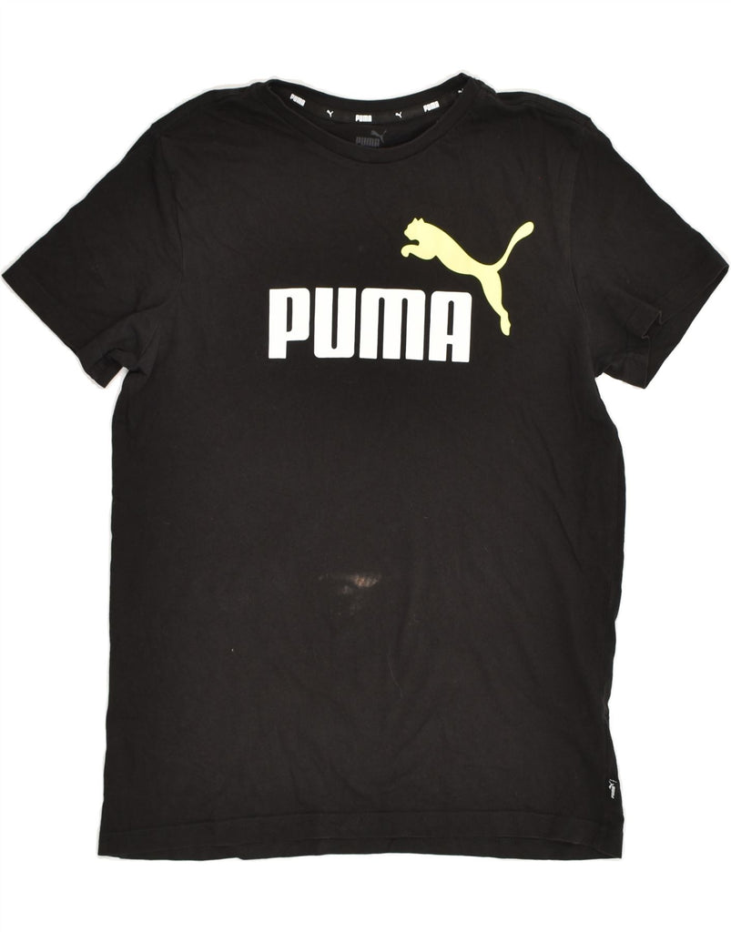 PUMA Boys Graphic T-Shirt Top 15-16 Years XL  Black Cotton | Vintage Puma | Thrift | Second-Hand Puma | Used Clothing | Messina Hembry 