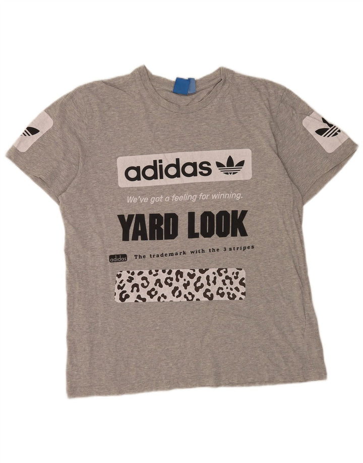 Adidas Mens Graphic T-Shirt Top Large Grey Cotton