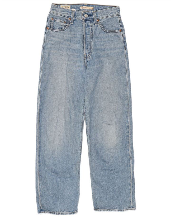 Levi's Womens Ribcage Straight Jeans W24 L27 Blue Cotton