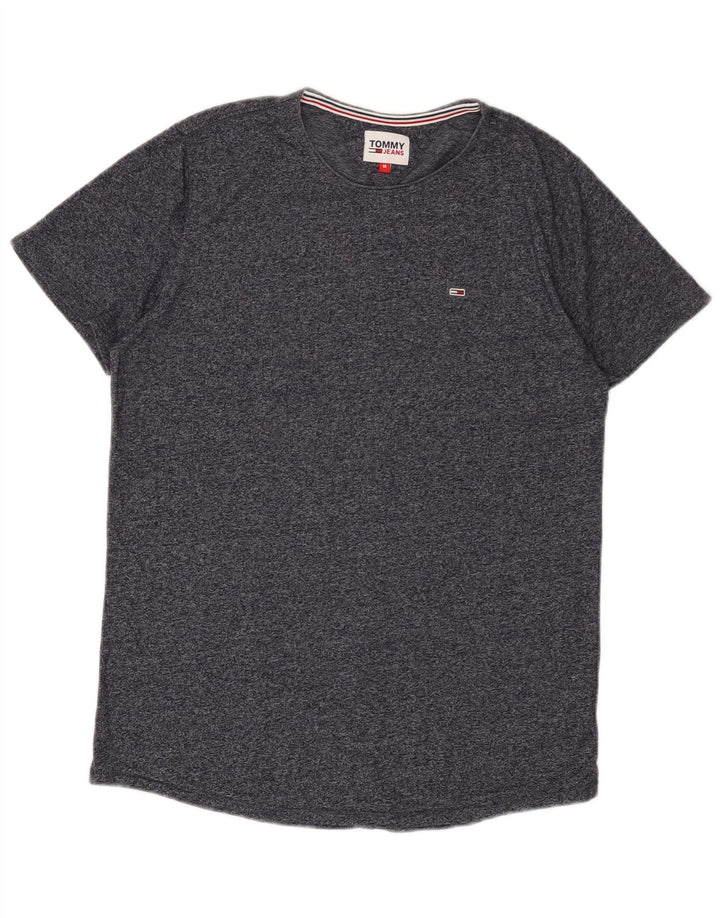TOMMY HILFIGER Mens T-Shirt Top Medium Navy Blue Flecked Cotton